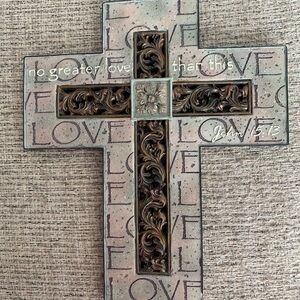 Decorative John 15:13 Cross with Love Inscription
